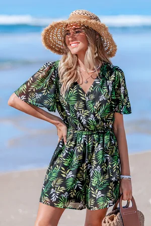 Cupshe Combishort tropical nouer à la taille jambe large
