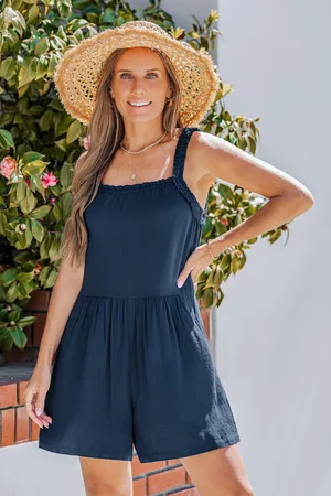 Cupshe Combishort bleu col carré à poches