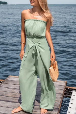 Cupshe Combinaison cover up verte col droit
