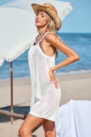 Cupshe Combishort cover up beige en tricot col carré