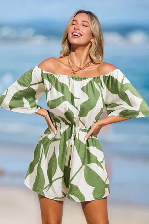 Cupshe Combinaison tropicale épaule dénudée
