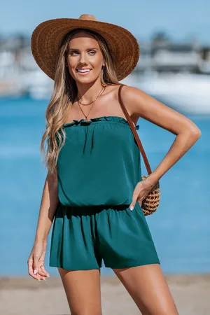 Cupshe Combishort cover up col droit sans manches