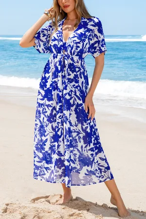Cupshe Kimono cover up floral nouer sur le devant