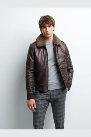 Devred Blouson en cuir col sherpa