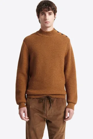 Devred Pull col cheminée chiné épaule boutonnée