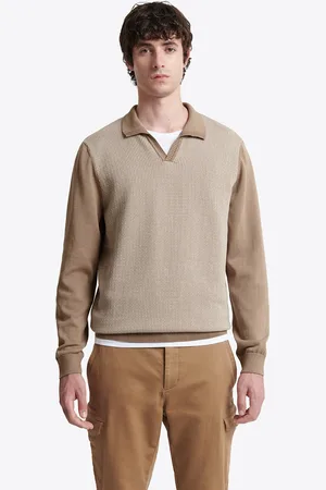 Devred Pull col polo bicolore en coton