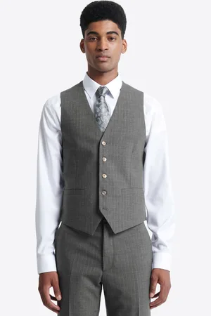 Devred Gilet de costume rayé en laine peignée