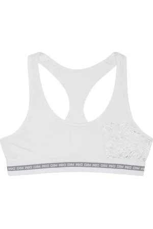 Dim Brassière fille coton stretch avec impressions argentées Sport
