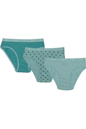 Dim Lot de 3 culottes fille en coton stretch d Eau à pois Les Pockets