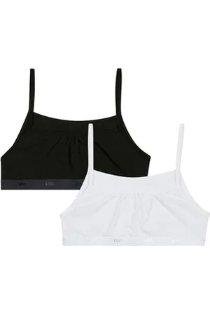 Dim Lot de 2 brassières filles coton stretch Noir Les Pockets Eco