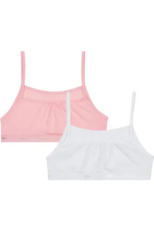 Dim Lot de 2 brassières filles coton stretch Blanc Les Pockets Eco