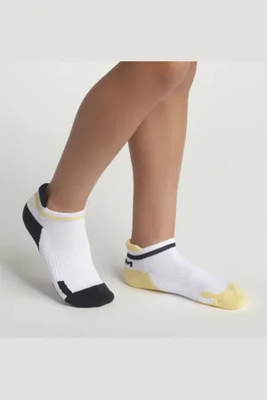 Dim Lot de 2 paires de chaussettes unisexe retro Marine Jaune Sport
