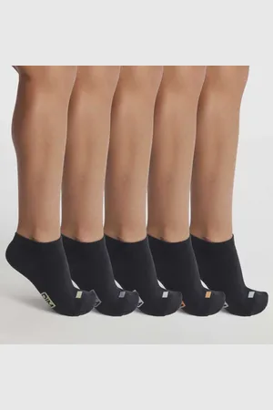 Dim Lot de 5 paires de socquettes unisexes coton Marine à vignettes Eco