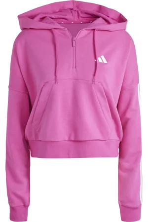 adidas Sweatshirt à capuche 1/4 zip femme Essentials 3-Stripes French Terry