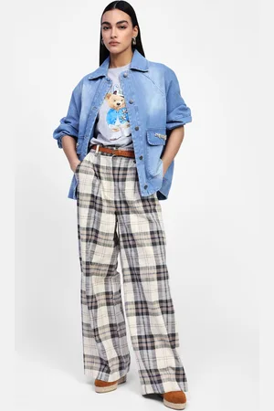 Dixie Pantalons larges à carreaux décontractés