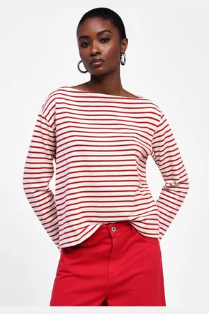 Dixie T-shirt rayé manches longues col bateau
