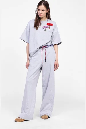 Dixie Pantalons larges à taille moyenne imprimée