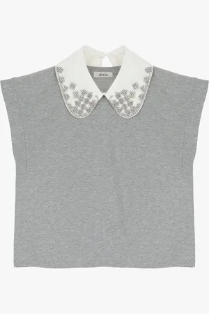 Dixie T-shirt à col décoré