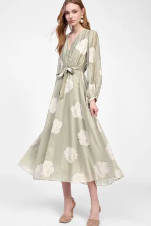 Dixie Robe longue avec ceinture et imprimé