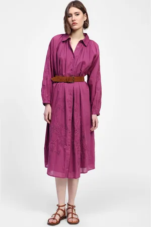 Dixie Robe chemisier à manches longues et col