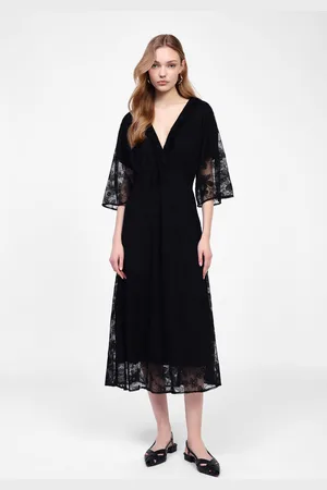 Dixie Robe midi avec manches transparentes