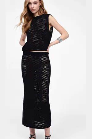 Dixie Jupe longue ajourée taille haute