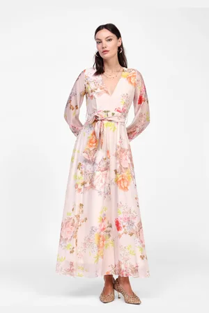 Dixie Robe longue fleurie avec ceinture