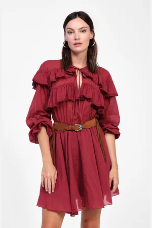 Dixie Robe courte à manches longues fluides
