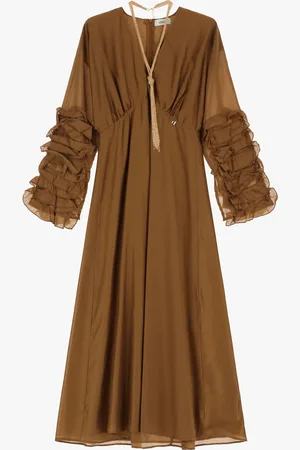 Dixie Robe longue à manches froncées