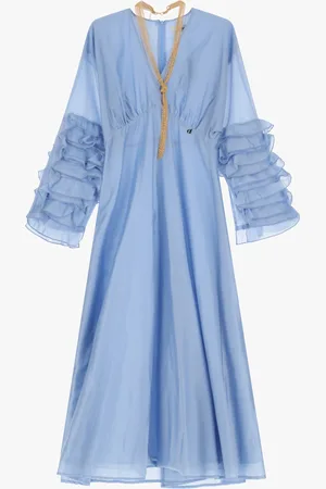 Dixie Robe longue à manches froncées