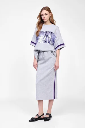 Dixie Jupe midi avec détails colorés