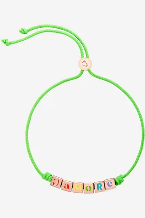 Dodo BRACELET CORDON & PETITS CUBES ARGENT DORÉ