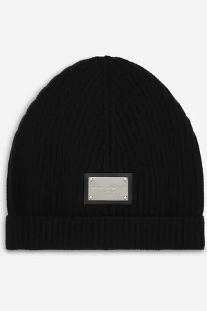 Dolce & Gabbana Bonnet En Maille Avec Plaquette - Femme Bonnets Et Gants Laine Onesize