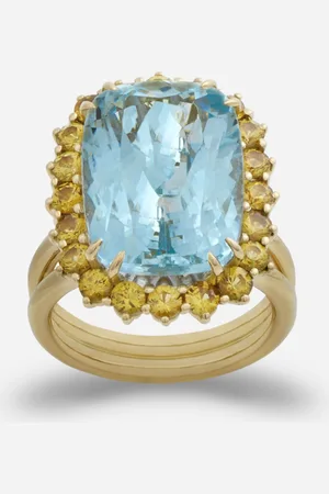 Dolce & Gabbana Bague Heritage En Jaune Avec Aigue-marine Et Saphirs Jaunes - Femme Bagues 54