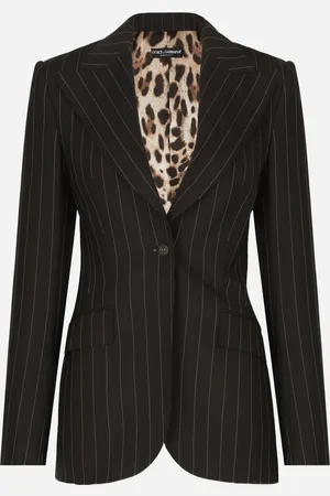 Dolce & Gabbana Veste Droite Turlington En Laine À Rayures Tennis - Femme Vestes Laine 38