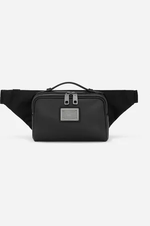 Dolce & Gabbana Sac Banane En Cuir De Veau Grainé Et Nylon - Homme Sacs À Dos Et Sacs Banane Tissu Onesize