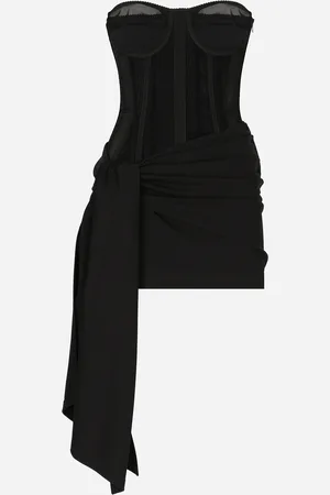 Dolce & Gabbana Robe Courte Avec Détail Bustier En Jersey Maille Milano - Femme Robes Viscose 46
