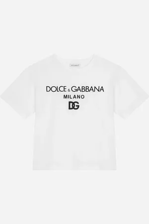 Dolce & Gabbana T-shirt Ras De Cou En Jersey À Broderie Dg Milano - Homme T-shirts Et Sweat-shirts Coton 2 Years