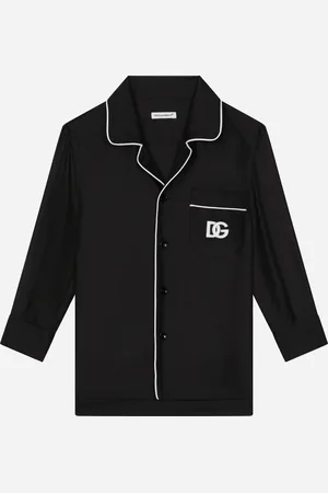 Dolce & Gabbana Chemise De Pyjama En Sergé De Soie À Broderie Dg - Homme Chemises Soie 2 Years