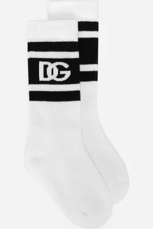 Dolce & Gabbana Chaussettes En Maille Stretch Avec Logo Dg - Homme Accessoires Coton S