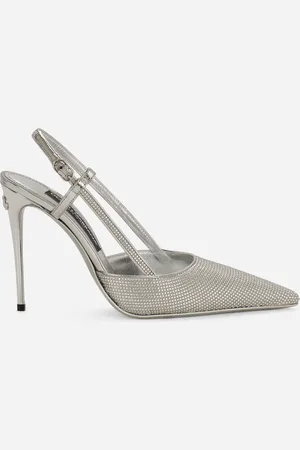 Dolce & Gabbana Slingback En Satin Avec Strass Thermocollants - Femme Escarpins Et Slingbacks 36