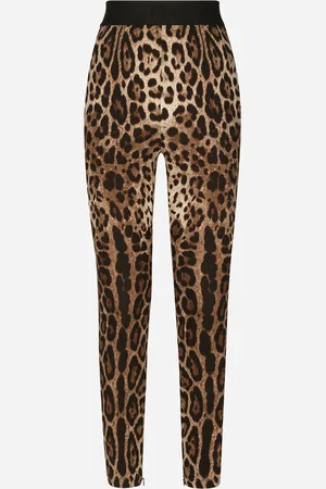 Dolce & Gabbana Leggings En Charmeuse À Imprimé Léopard - Femme Pantalons Et Shorts Imprim� Animalier Soie 40