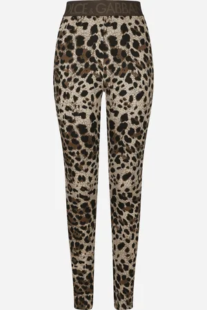 Dolce & Gabbana Leggings En Jersey Jacquard Léopard - Femme Pantalons Et Shorts Viscose 44