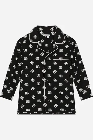 Dolce & Gabbana Chemise De Pyjama En Popeline À Imprimé Logo Dg - Homme Chemises Noir 3 Years