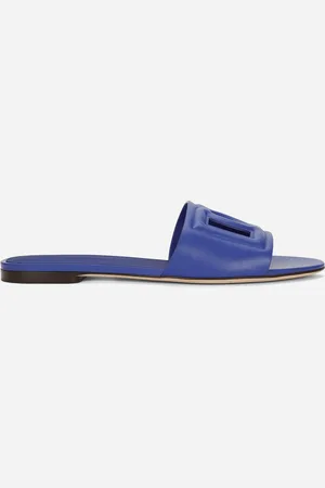 Dolce & Gabbana Mules En Cuir De Veau À Logo Dg - Femme Mules Et Sabots Cuir 34
