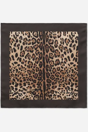 Dolce & Gabbana Pochette En Soie À Imprimé Léopard - Homme Cravates Et Pochettes Imprim� Animalier Soie Onesize