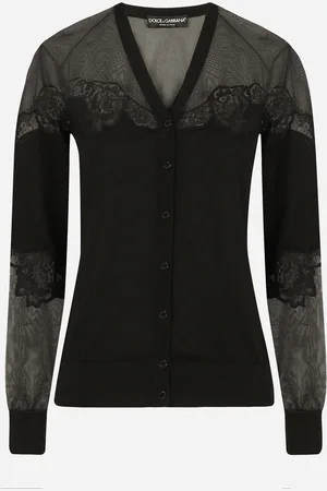 Dolce & Gabbana Cashmere, Tulle And Silk Cardigan With Lace - Femme Pulls 44