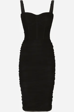 Dolce & Gabbana Robe Midi En Tulle Avec Drapé Et Bustier - Femme Robes 36