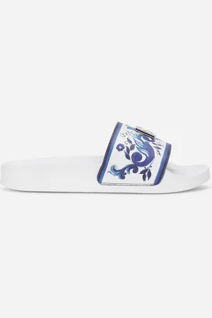 Dolce & Gabbana Mules À Imprimé Majoliques Et Logo Dg En Métal - Femme Chaussures (24-38) Cuir 28