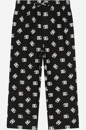 Dolce & Gabbana Pantalon De Pyjama En Popeline À Imprimé Logo Dg - Homme Pantalons Et Shorts Noir 2 Years